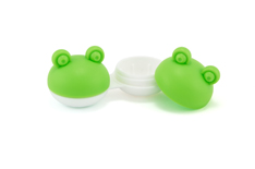 Grüner Kontaktlinsenbehälter - Frosch