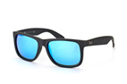 Ray-Ban Justin RB 4165 601/8G Schwarz / GrauPerspektivenansicht Thumbnail