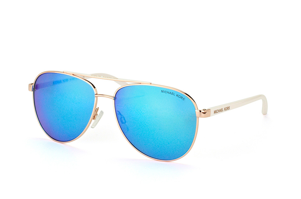 michael kors blue mirrored aviator sunglasses