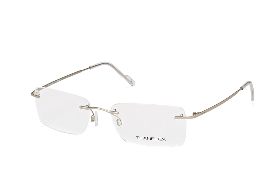 Titanflex 823009 05, Inkl. Gläser, Rechteckige Brille, Herren Silber