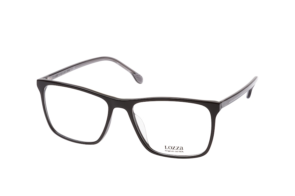 Lozza VL 4165 0700, Inkl. Gläser, Quadratische Brille, Unisex Schwarz