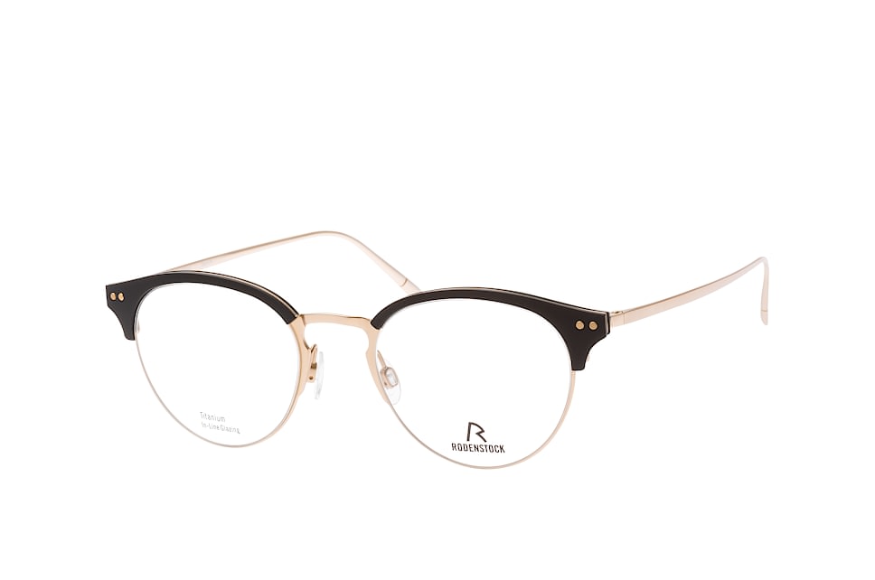 Rodenstock R 7080 A, Inkl. Gläser, Runde Brille, Damen Schwarz