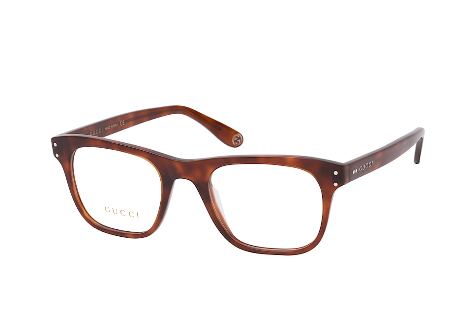 Gucci GG 0476O 008, Inkl. Gläser, Quadratische Brille, Herren Havana