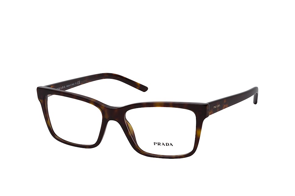 Prada PR 17VV 2AU1O1, Inkl. Gläser, Quadratische Brille, Damen Havana