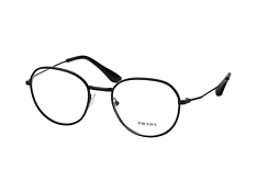 prada pr 65wv 1ab1o1, including lenses, round glasses, male